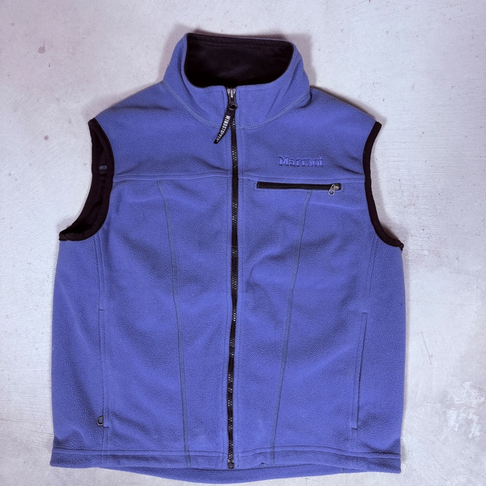 Marmot Windstopper Fleece Vest Womens Medium Blue Full Zip Outdoor Gorpcore